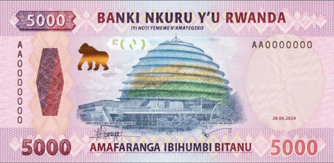 Banki nkuru y’u Rwanda yasohoye inoti nshya ya 5,000Frw n’iya 2,000Frw
