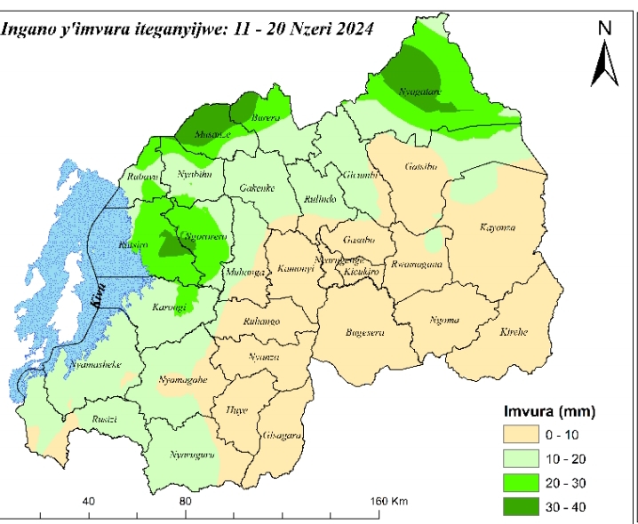 Hateganyijwe imvura nke n’ubushyuhe bwinshi hagati muri uku kwezi