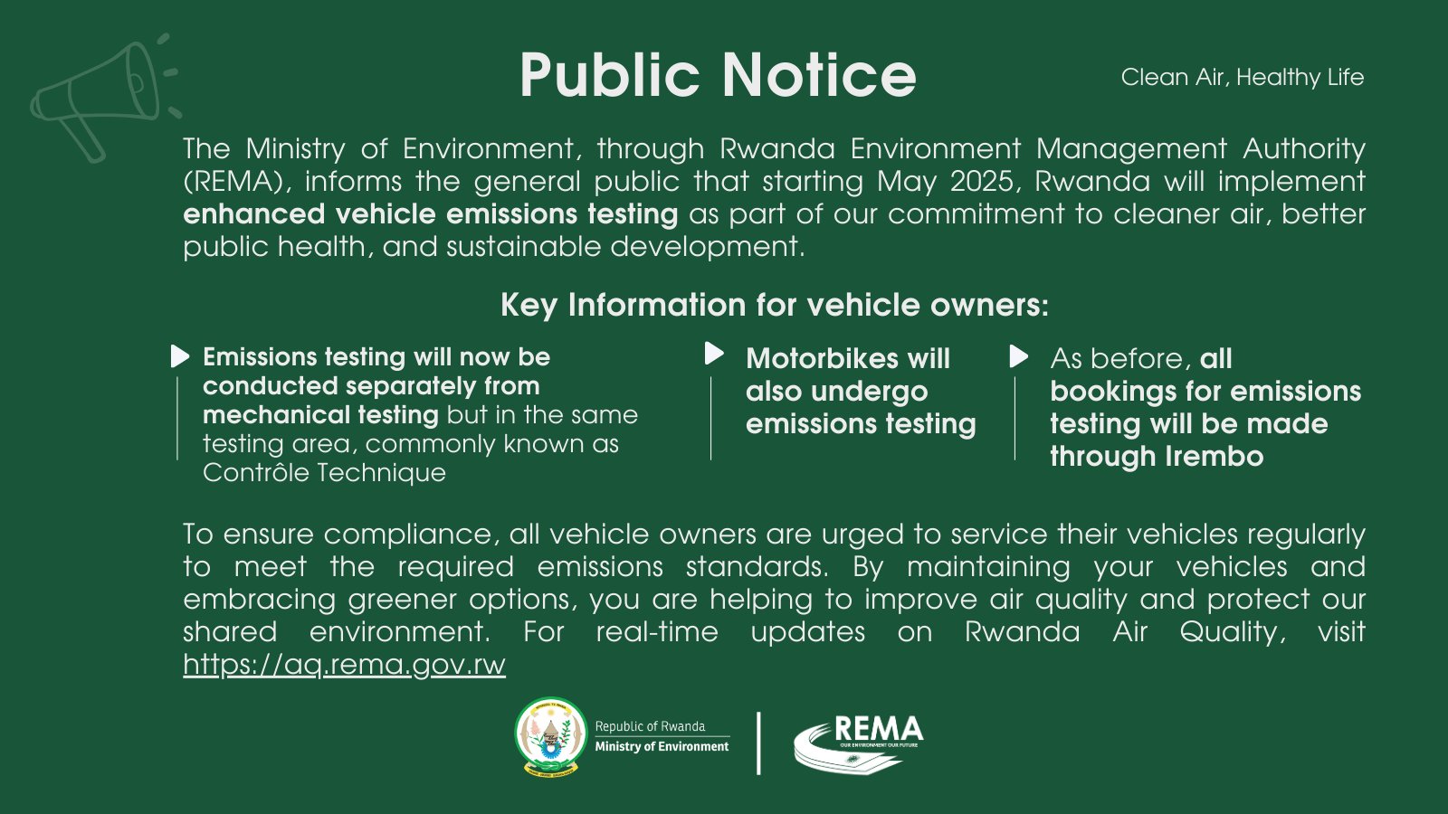 Rwanda: Why stricter measures against vehicles air pollution?